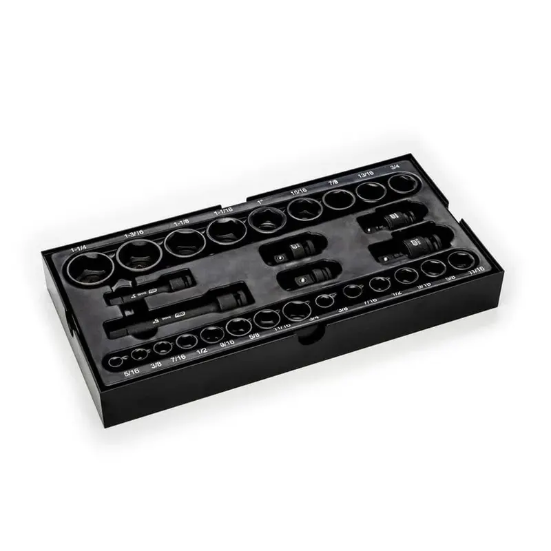 29-Piece Impact Socket Tray Set – Sae Sizes For 3/8" And 1/2" Drives 1