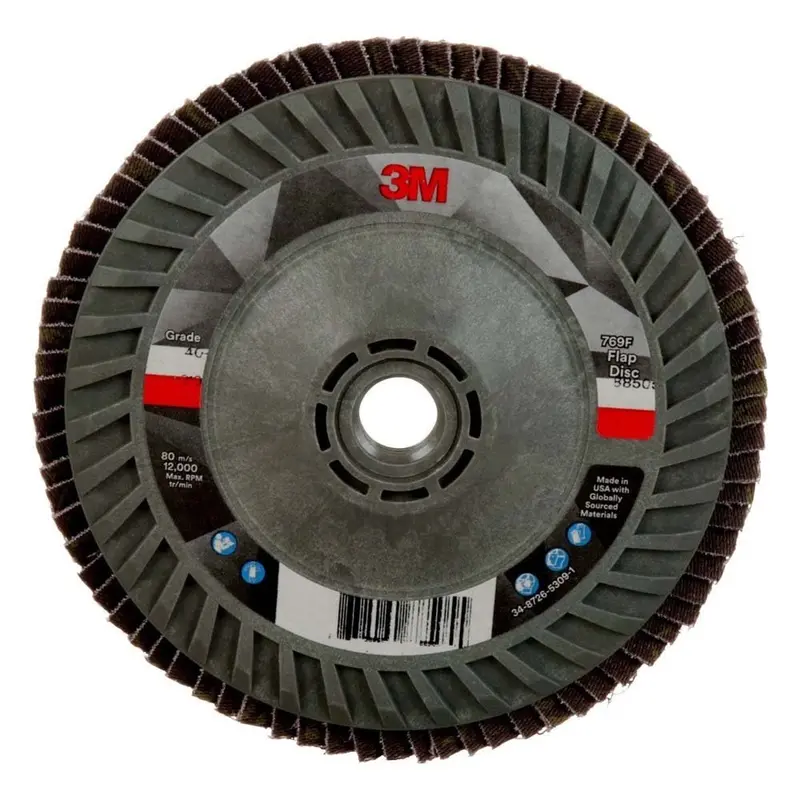 3M 769F T27 Quick-Change Flap Disc – 5" X 5/8"-11, Purple, Precision-Shaped Ceramic Grain, 40+ Grit – 10-Pack 1