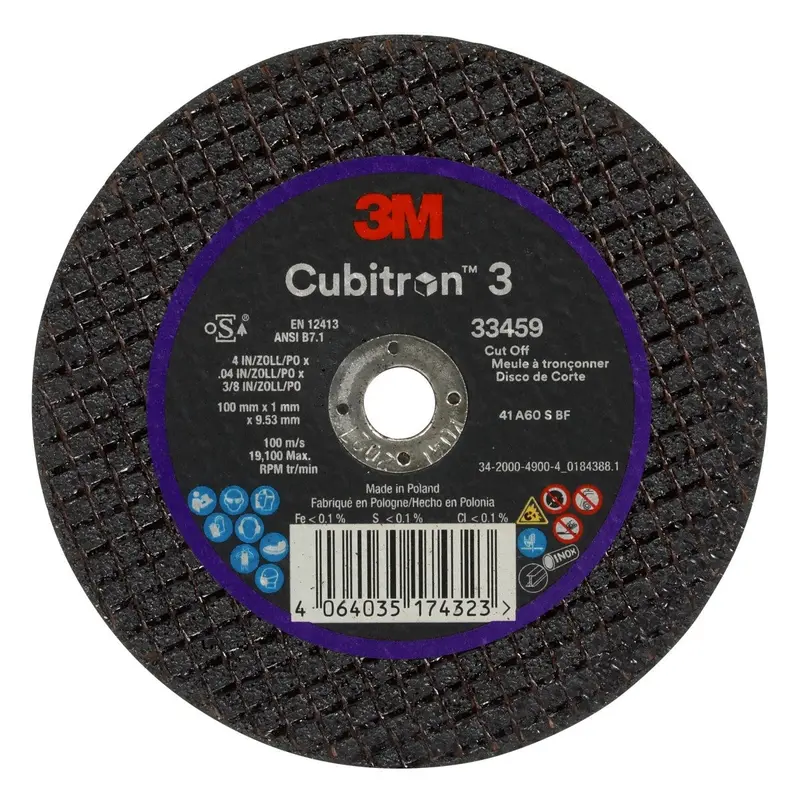 3M Cubitron Cut-Off Wheel – 100 Mm X 1 Mm, Black, Precision Ceramic, For Collision Repair, 30-Pack 1