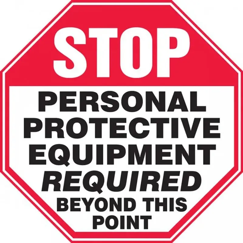Accuform Mppe924Vp 12" × 12" Octagonal Safety Sign: "Ppe Required Beyond This Point" 1