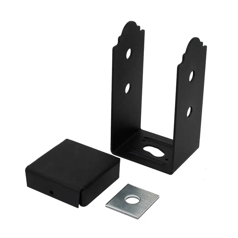 Apb3.75 Black Powder-Coated Adjustable Post Base – Designed For Rough 4X4 Lumber 1