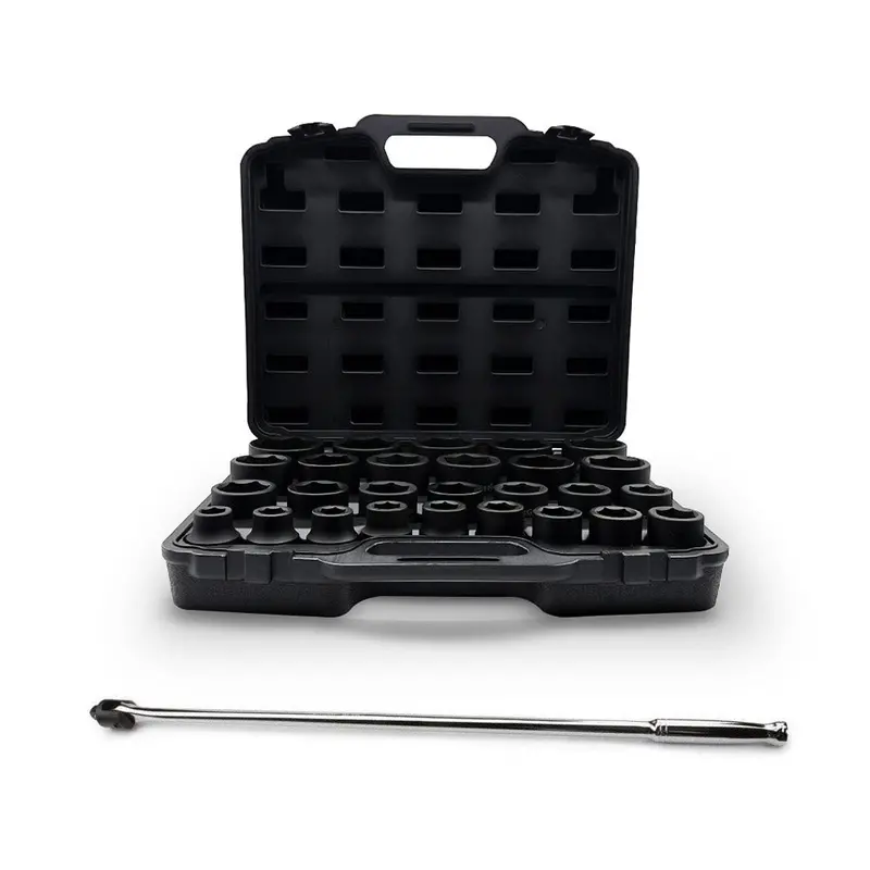 Auzgrip 27-Piece 3/4" Drive Impact Socket Set (A86605) + 1000Mm Heavy-Duty Breaker Bar (A67310) 1