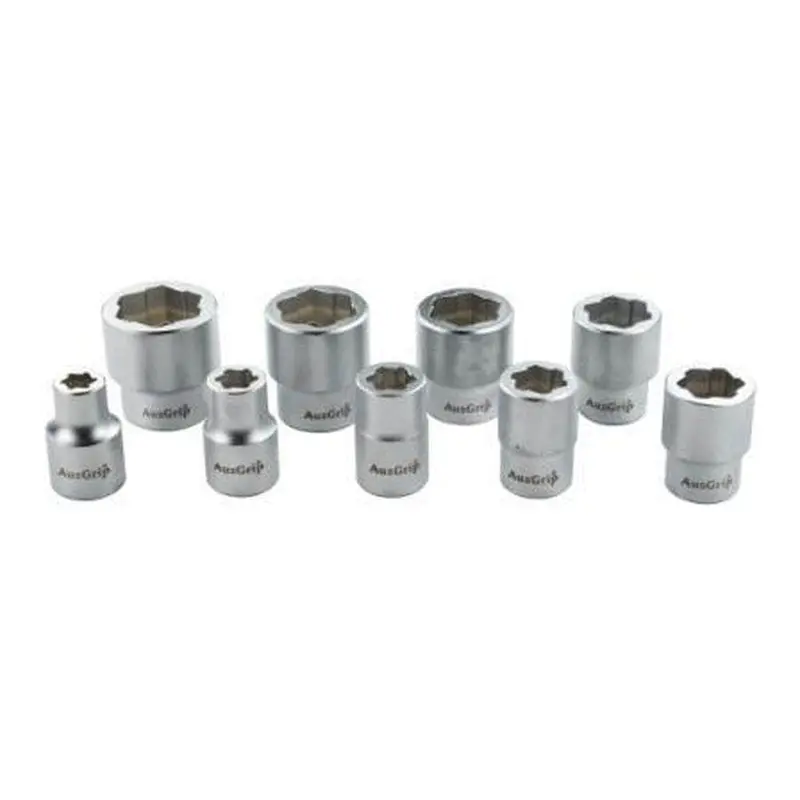 Auzgrip A53070 9-Piece Sae Bolt Extractor Socket Set – 3/8" Square Drive 1