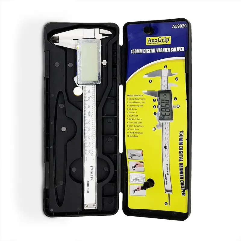 Auzgrip A59020 150Mm Stainless Steel Digital Vernier Caliper With Mm/Inch Display 1
