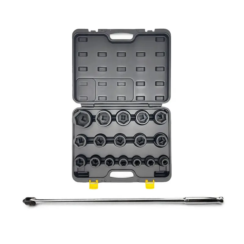 Auzgrip A86602 17-Piece 3/4" Metric Impact Socket Set + A67310 Breaker Bar 1