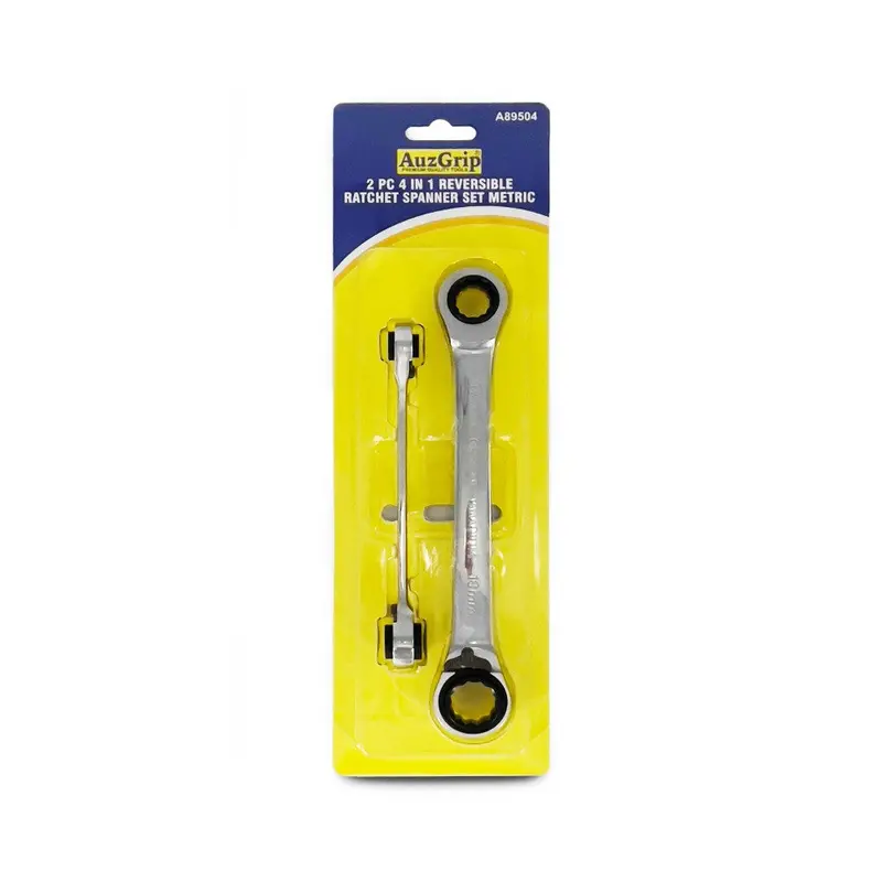 Auzgrip A89504 2-Piece Multi-Function Reversible Ratchet Wrench Set (Metric) 1