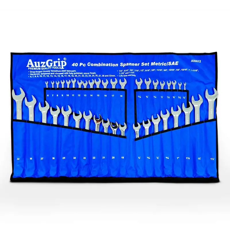 Auzgrip A89612 40-Piece Dual-Measurement Combination Wrench Set (Metric & Sae) 1