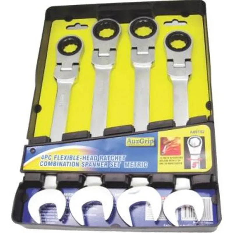 Auzgrip A89702 4-Piece Metric Flexible Combination Ratchet Wrench Set 1