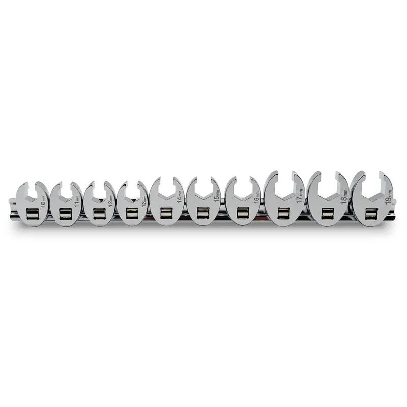 Auzgrip A90103 10-Piece Metric 3/8″ Drive Flare Nut Crowfoot Wrench Set 1