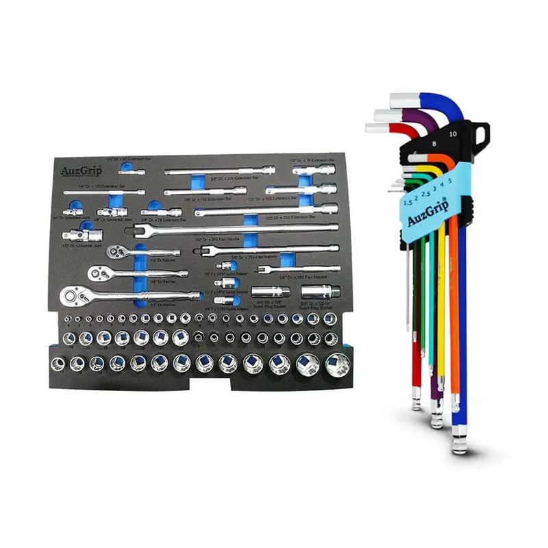 Auzgrip Socket & Extended Hex Key Set – 72-Piece A76003 + A71300 1