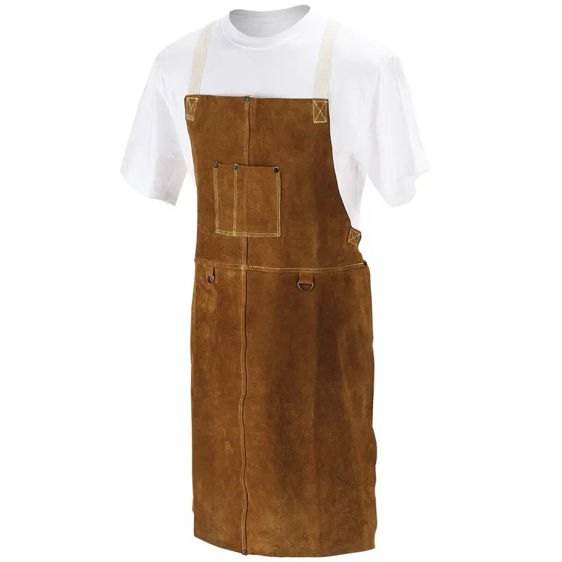 Black Stallion 36A Cowhide Leather Welding Bib Apron – Side-Split Design With Kevlar Stitching & Adjustable Straps 1