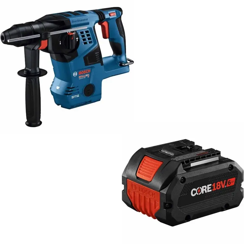 Bosch Gbh18V-28Cn Rotary Hammer Kit Bundled With Gba18V60 6.0Ah Battery 1