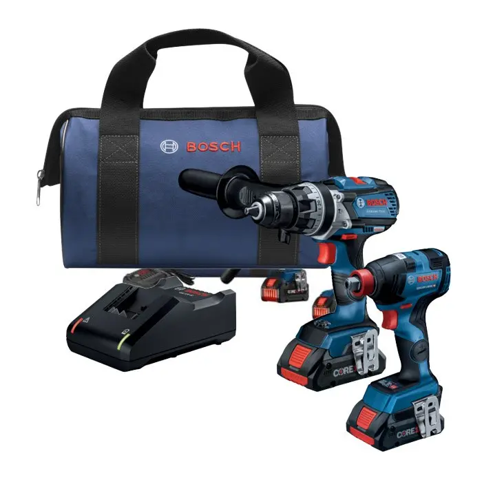 Bosch Gxl18V-224B25 18V Dual-Tool Combo: Hammer Drill + Impact Driver With Core18V Batteries & Accessories 1