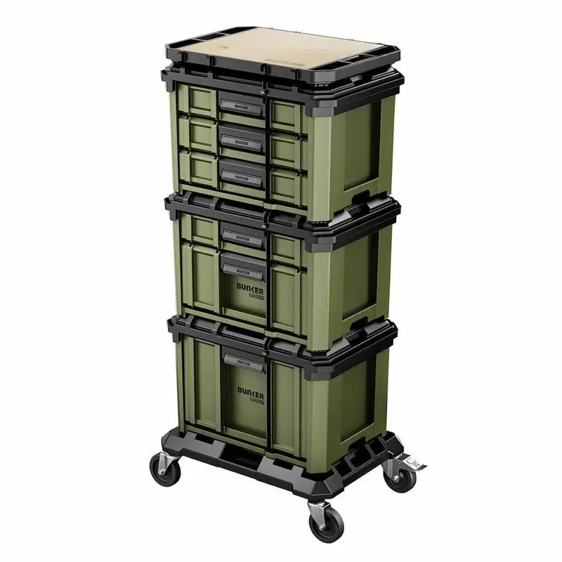 Bunker B600-5Pc Modular 5-Piece Tool Storage System – Includes Roller Drawer, Stackable & Heavy-Duty 1