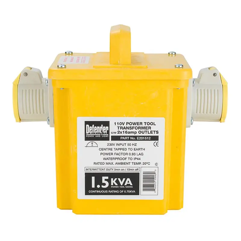 Defender E201512 Dual 16A 1.5Kva 110V Site Transformer Socket Outlets (Damaged Box) 1