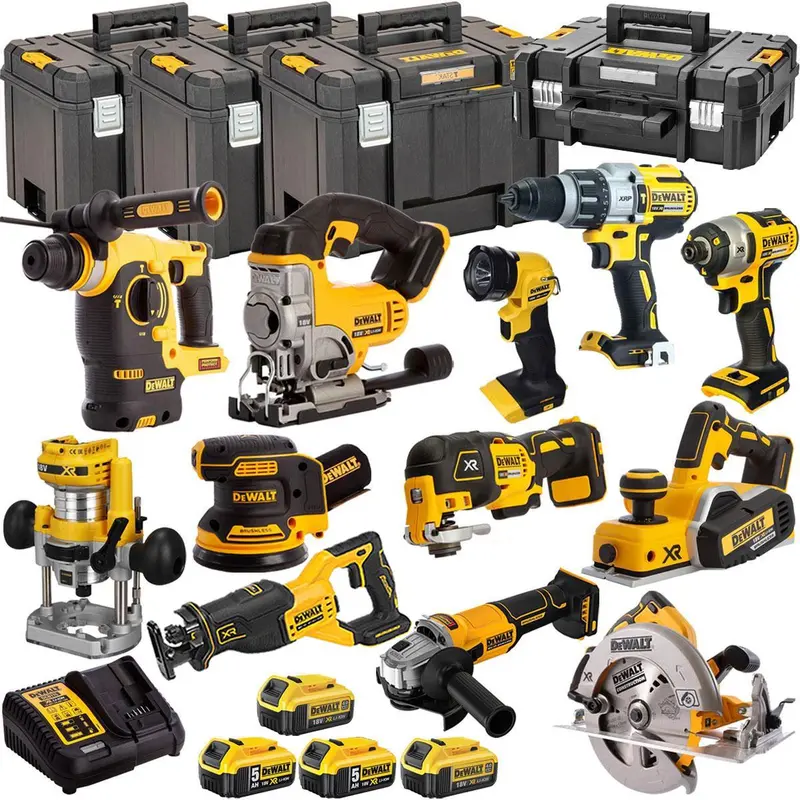 Dewalt 18V 10-Piece Xr Cordless Combo Kit – Three Batteries, Charger & Core Tool Bundle (T4Tkit-1334) 1
