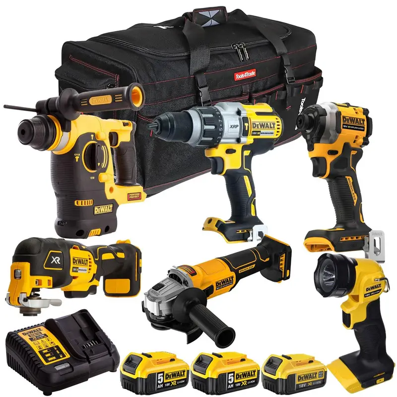 Dewalt 18V 6-Piece Cordless Combo Kit – 3 Batteries & Universal Charger (T4Tkit-2678) 1