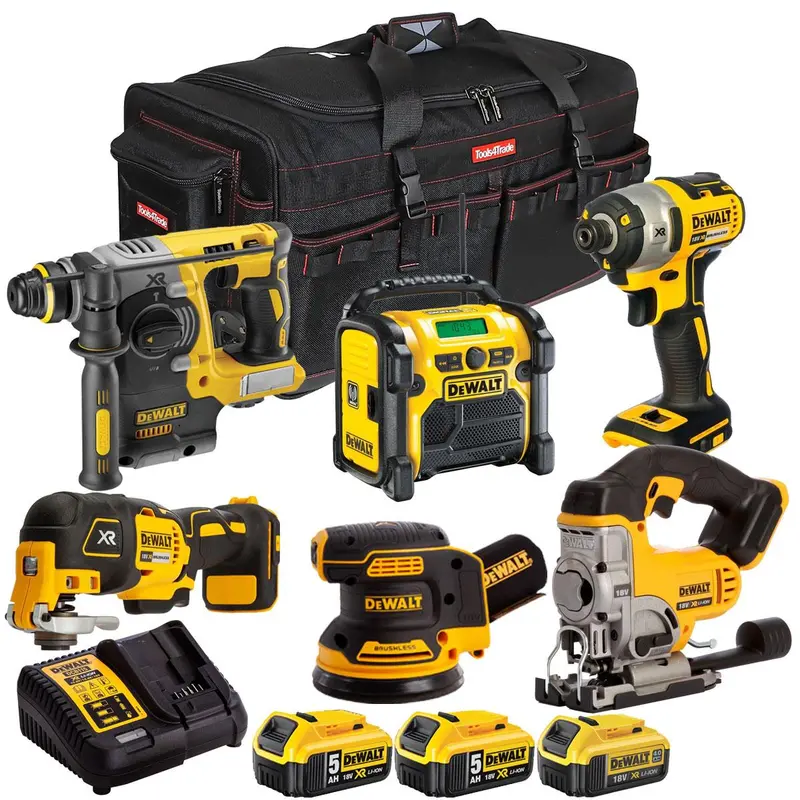 Dewalt 18V 6-Piece Power Tool Combo Kit – Includes 3 Batteries & Charger (Model T4Tkit-2899) 1