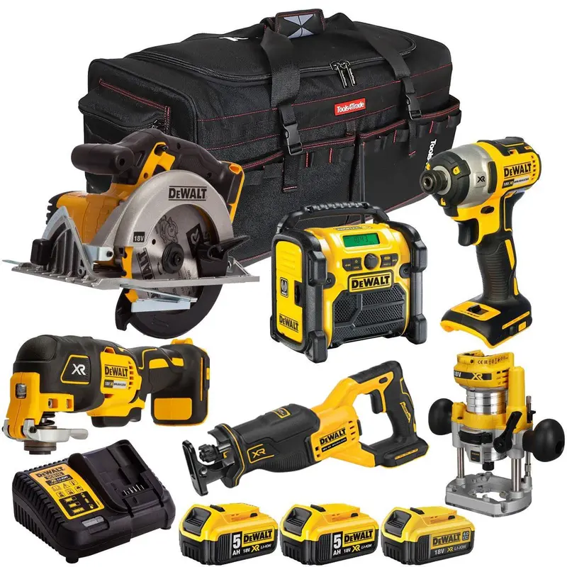 Dewalt 18V 6-Piece Power Tool Combo Kit – Includes 3 Batteries & Charger (Model T4Tkit-2912) 1