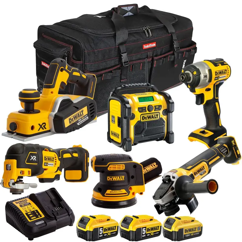 Dewalt 18V 6-Piece Power Tool Combo Kit – Includes 3 Batteries & Charger (Model T4Tkit-2913) 1