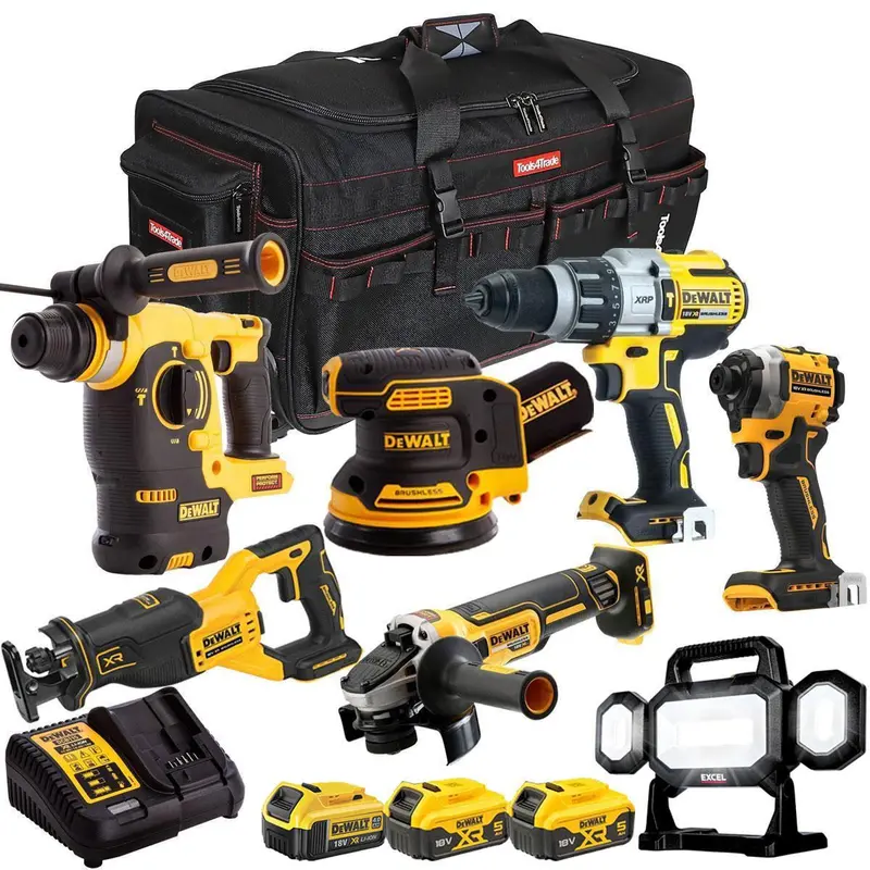 Dewalt 18V 7-Item Cordless Kit – Includes 3 Batteries, Multi-Voltage Charger (T4Tkit-2212) 1