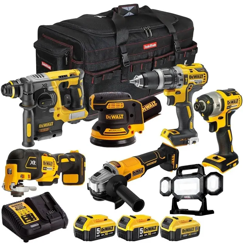 Dewalt 18V 7-Item Power Tool Bundle – 3X 18V Li-Ion Batteries & Charger (T4Tkit-2260) 1