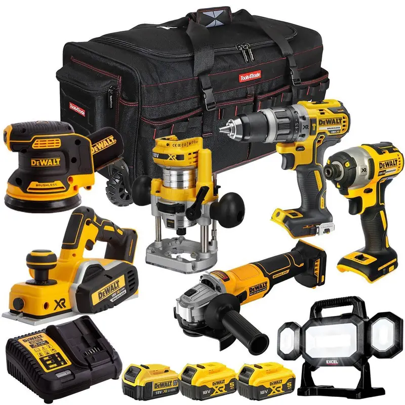 Dewalt 18V 7-Item Tool Set – 3X Batteries, Smart Charger & Onboard Led Indicator (T4Tkit-2409) 1