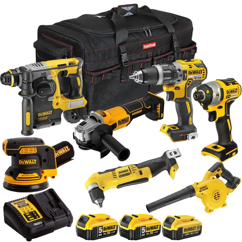 Dewalt 18V 7-Tool Starter Kit – Includes 3 Batteries, Charger & Quick-Start Guide (T4Tkit-2291) 1