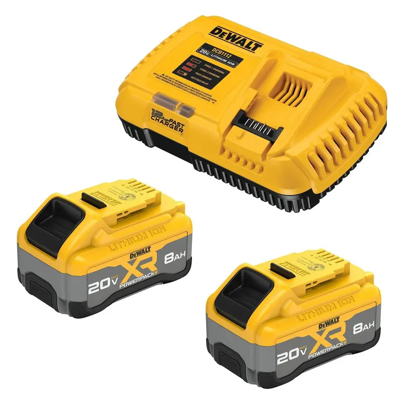 Dewalt 20V Max Xr 8Ah Dual-Battery Starter Kit – Two 8Ah Batteries (Dcb2108-2C) 1