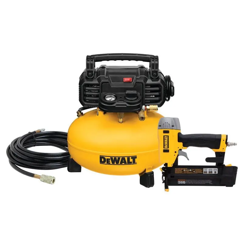 Dewalt 6-Gal 165 Psi Pancake Compressor & Brad Nailer Kit – 3-Piece Value Bundle 1
