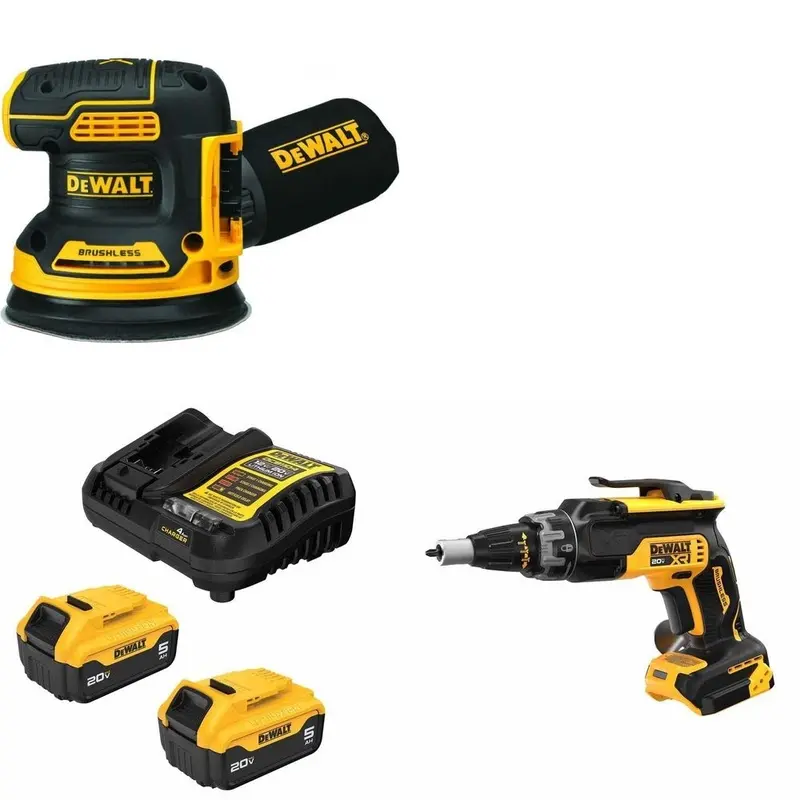 Dewalt Dcb205-2C 20V Max Dual-Battery Bundle With Sander And Drywall Screwgun 1