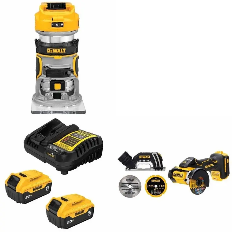 Dewalt Dcb205-2C 20V Max Dual-Battery Kit With Router And Cut-Off Tool 1