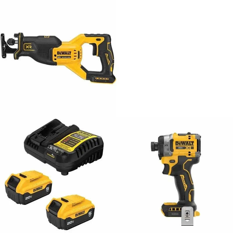 Dewalt Dcb205-2C 20V Max Dual-Battery Set Including Free Recip Saw And Impact Driver 1