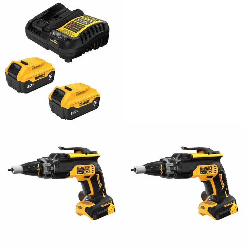 Dewalt Dcb205-2C 20V Max Xr 5Ah Battery Kit With Dcf630B Drywall Screwgun (2-Pack) 1