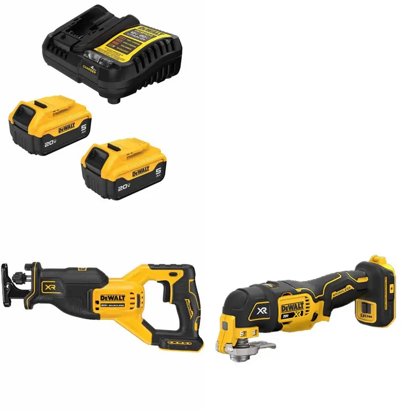 Dewalt Dcb205-2C Kit: Dcs382B Reciprocating Saw + Dcs356B Multi-Tool 1
