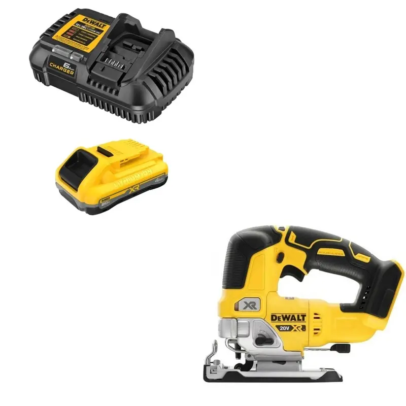Dewalt Dcb2104C Battery And Charger Combo With Free Dcs334B Cordless Jig Saw 1