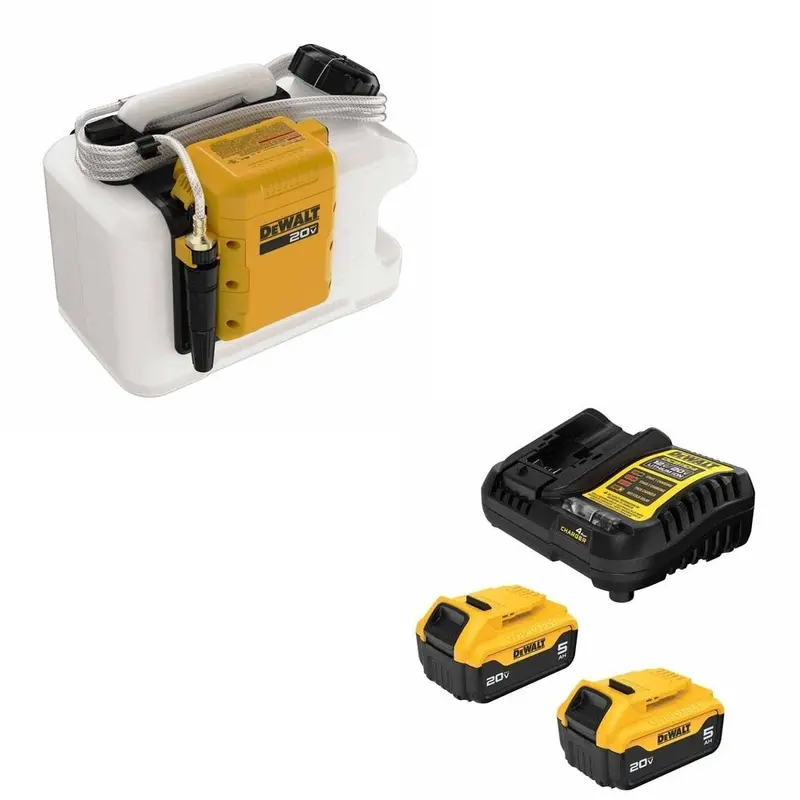 Dewalt Dce6820B Portable Water Tank System With Free Dcb205-2C 5Ah Battery Kit 1