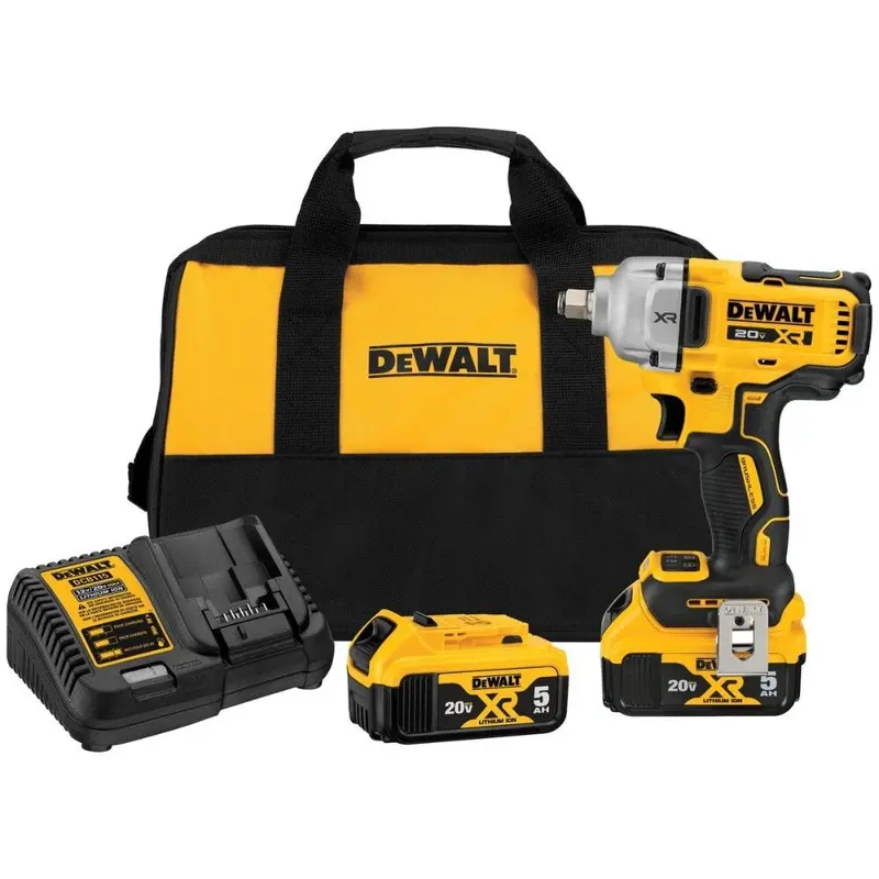 Dewalt Dcf891P2 20V Max Xr Impact Wrench Kit – 1/2" Hog Ring Anvil, Two-Battery Bundle 1