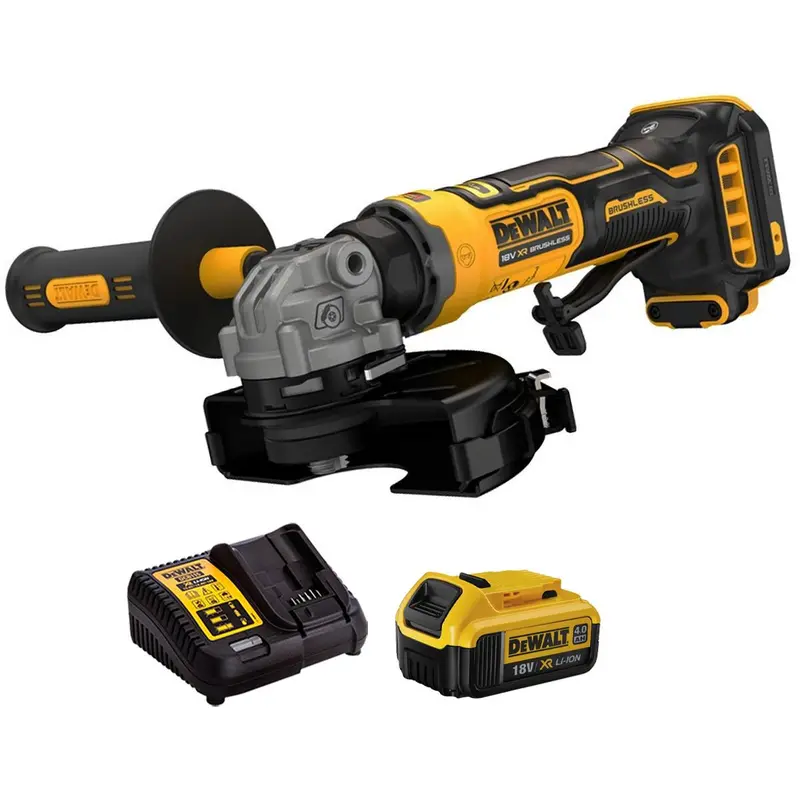 Dewalt Dcg404N-Xj 18V Xr Brushless Angle Grinder – 4.0Ah Battery & Charger Set 1