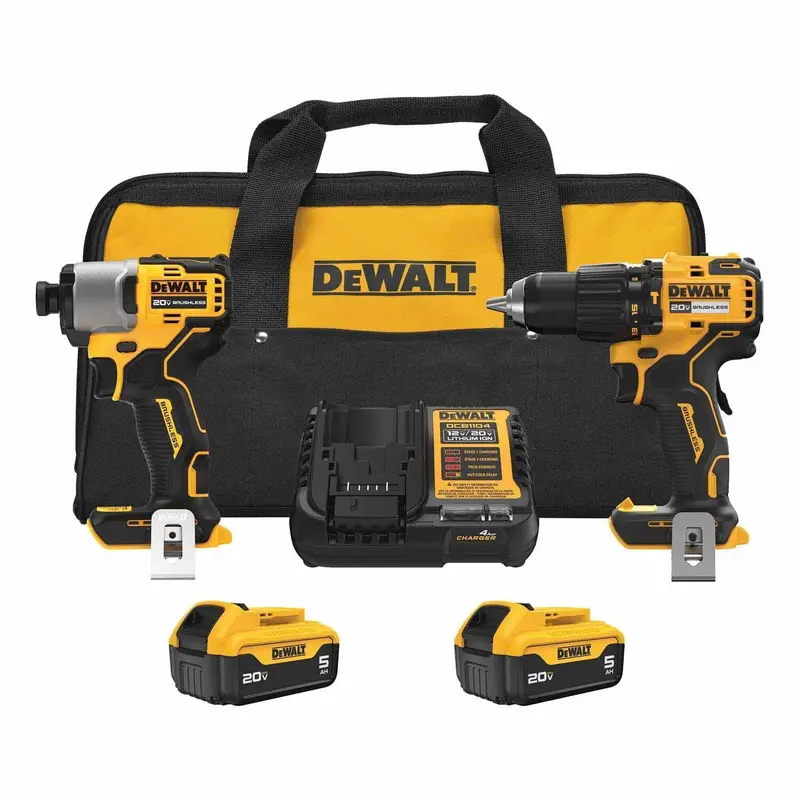 Dewalt Dck203P2 20V Max Hammer Drill & Impact Driver Combo Kit With Batteries And Charger 1