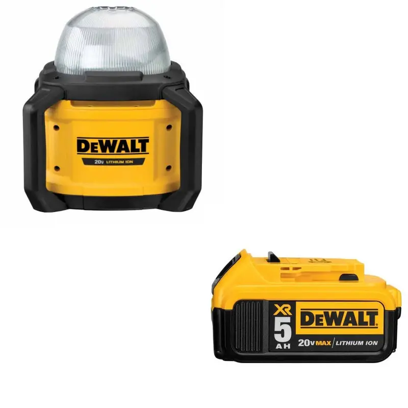 Dewalt Dcl074 20V 5000-Lumen Work Light (Bare Tool) + Free 5Ah Battery 1