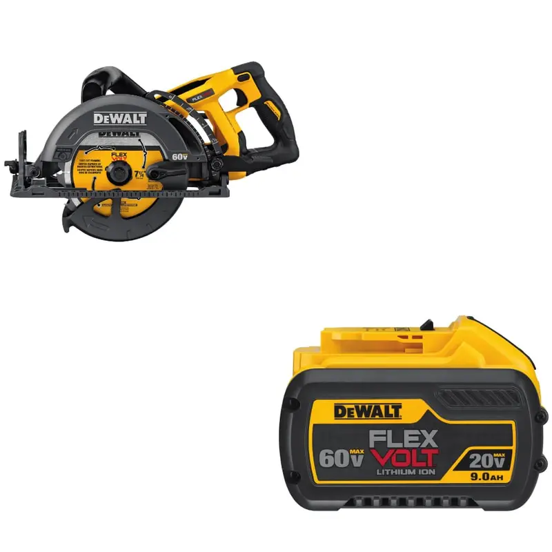 Dewalt Dcs577B Flexvolt 60V Max 7-1/4-Inch Circular Saw With Complimentary Dcb609 9.0Ah Battery 1