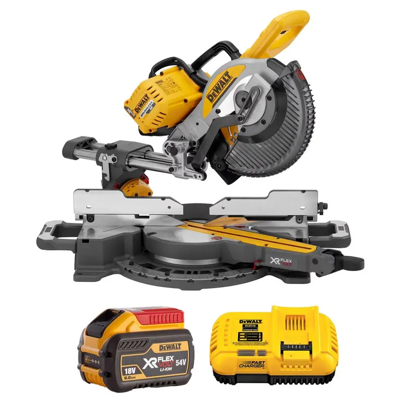Dewalt Dcs727N 54V Flexvolt Brushless Sliding Mitre Saw – Includes 9.0Ah Battery & Charger 1
