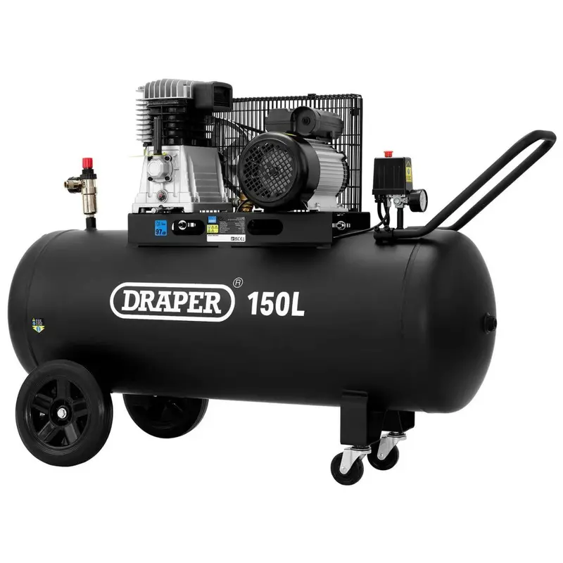 Draper Da150/369M Belt-Driven Air Compressor – 150L Tank, 2.2Kw, 230V (Model 55305) 1