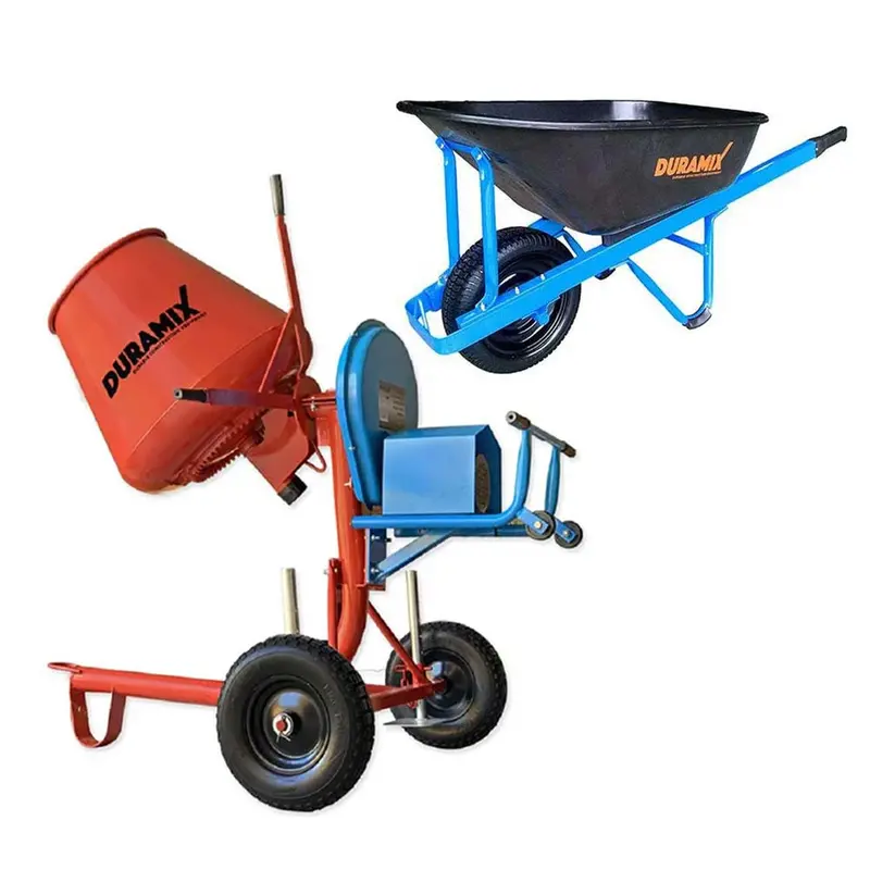 Duramix 100L Heavy-Duty Cement Mixer With Dmcpt100Ff Steel Wheelbarrow Combo 1