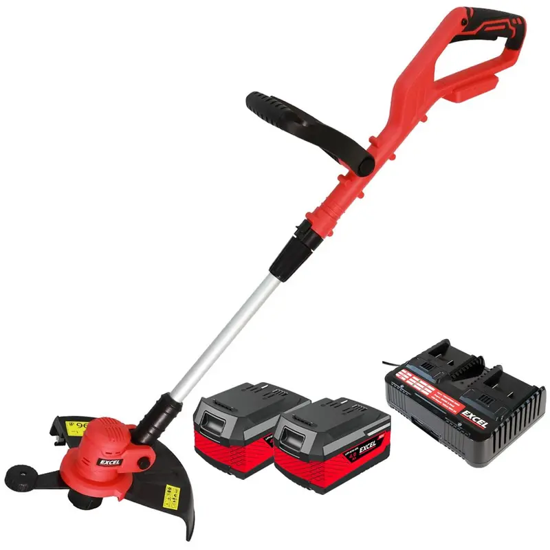 Excel 18V 300Mm Grass Trimmer – Dual 4.0Ah Batteries & Dual-Port Fast Charger 1