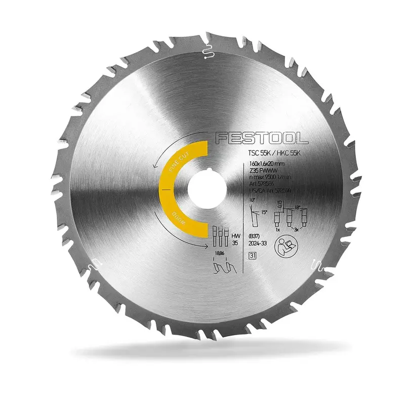 Festool Fwww 35T Fine-Cut Wood Saw Blade – 160Mm X 1.6Mm X 20Mm Arbor 1