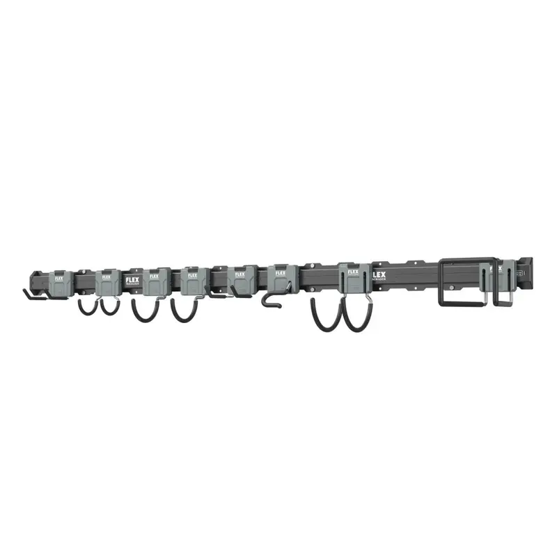 Flex Track-Lock 32" Wall Storage Starter Kit – Complete 10-Piece Rail System With Hooks 1