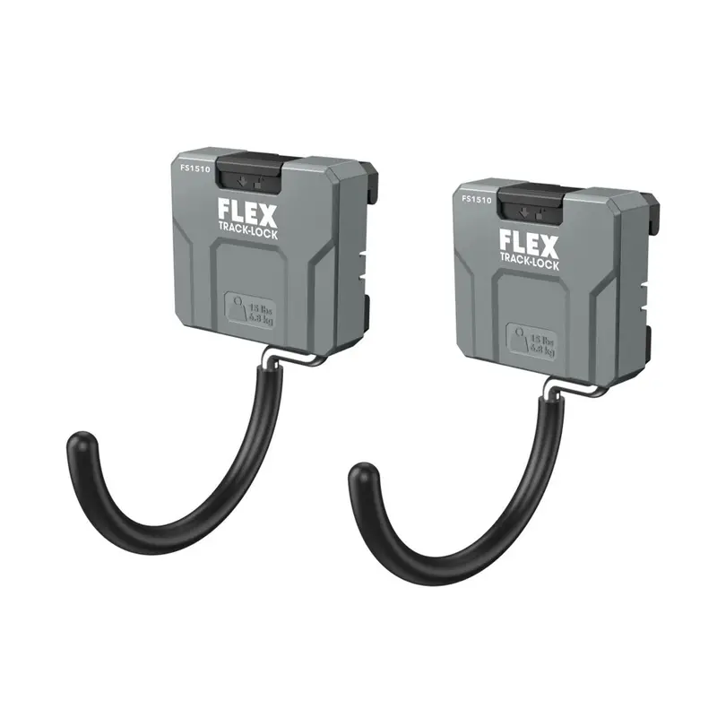 Flex Track-Lock 4" C-Hook With Locking Mechanism – Wall-Mount Tool Storage (2-Pack) 1