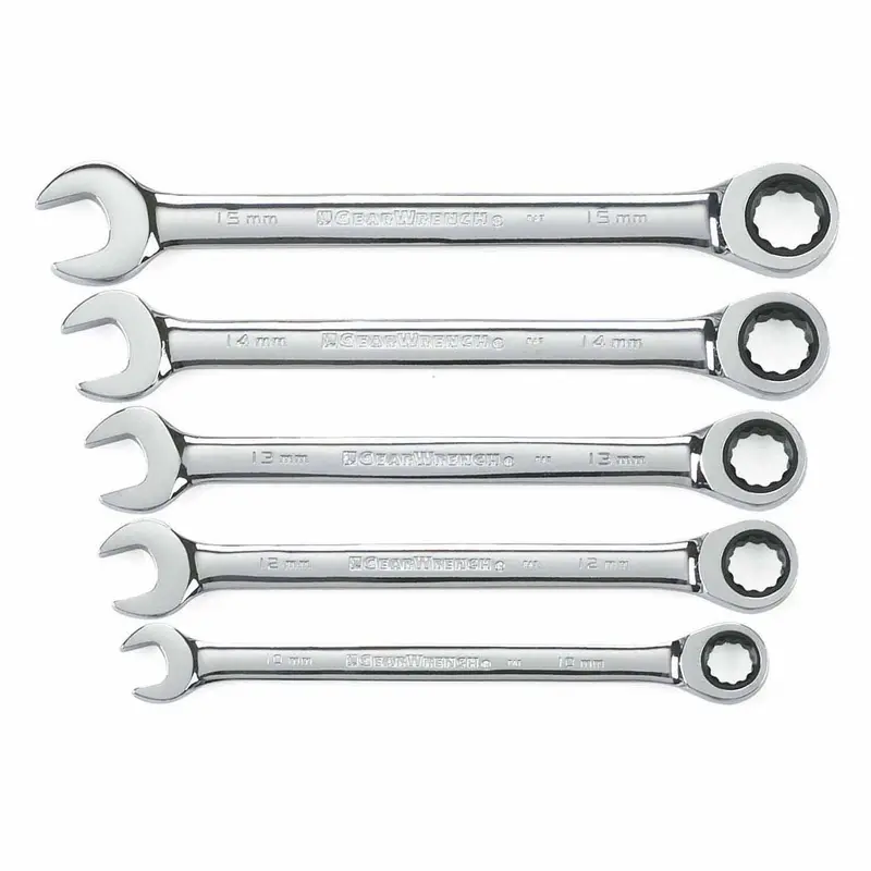 Gearwrench 72-Tooth Ratcheting Combination Metric Wrench Set – 5-Piece (Model 93004D) 1